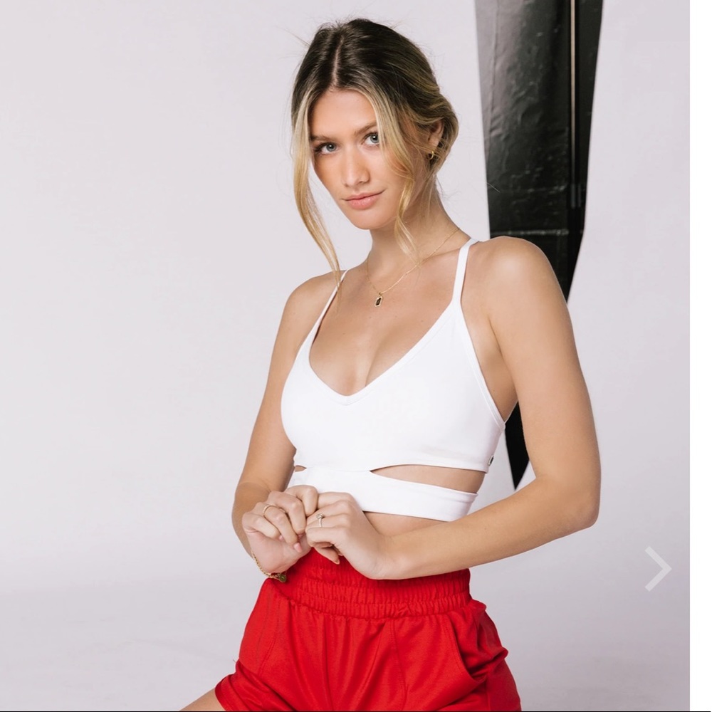 Five The Label white sports bra!